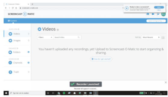 Screencast-O-Matic - stap 2 Screencast-O-Matic - stap 2